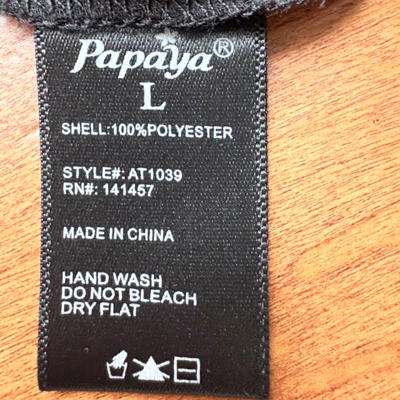 PAPAYA Spaghetti Straps Blouse Sz L Gold Chain Black - Picture 3 of 6